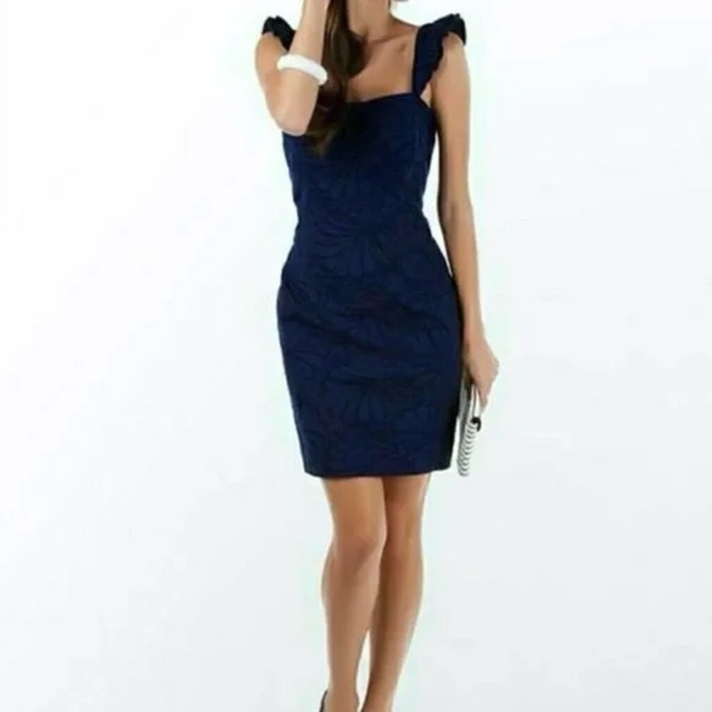 Lilly Pulitzer Navy Embroidered Sheath Dress NWT - Picture 2 of 9